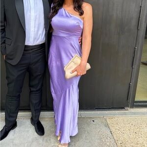 Chic One-Shoulder Purple Dress